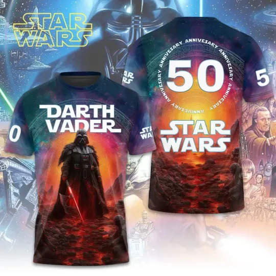 Discover Star Wars x Darth Vader 50th Anniversary 3D T-shirt