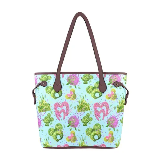 Discover Flower & Garden Festival Leather Tote Bag, Woman Bag, Gift For Her
