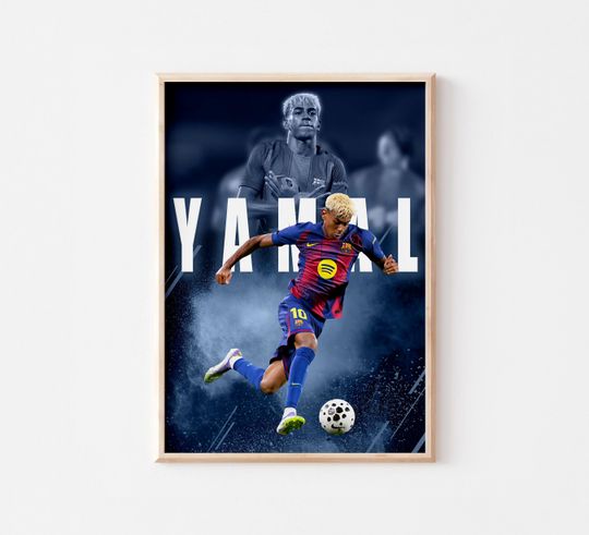 Discover Lamine Yamal Poster Soccer Legend Signed Football Poster (Size A3 300 Dpi - Digital Download)