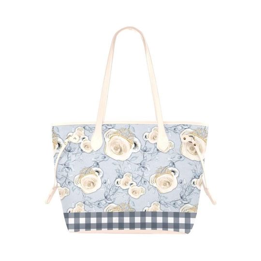 Discover Minnie Blue Floral Hard Canvas Tote Bag | disneyland disney world baby cosplay diaper backpack purse shoulder tote bag