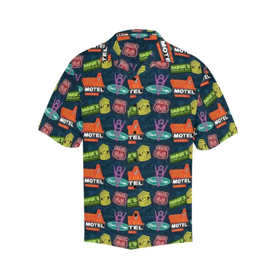 Discover Disney Cars Neon Signs Teal Hawaiian Shirt