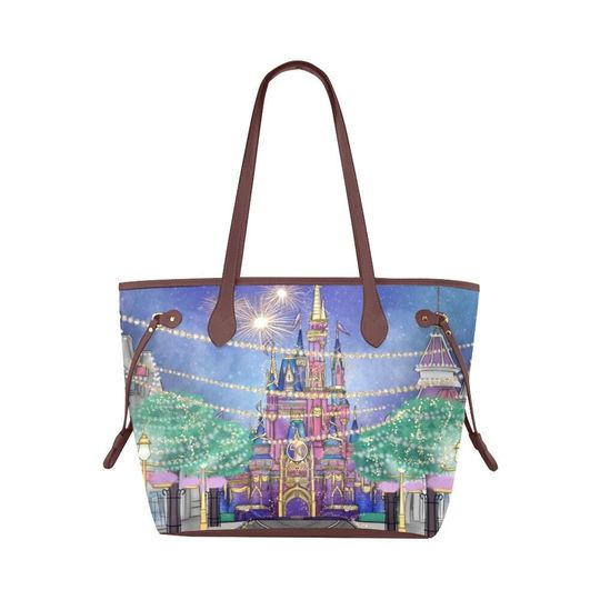Discover Dis 50th Anniversary Hard Canvas Tote Bag | disney world bound Cinde castle baby diaper purse shoulder tote bag purse