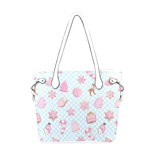 Christmas Bake Shop Leather Tote Bag, Woman Bag, Gift For Her