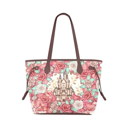 Discover Autumn Castles Leather Tote Bag, Woman Bag, Gift For Her