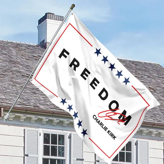 Freedom Charlie Kirk Signature House Flag, Political Awareness House Flag, Activist & Human Rights Support, Justice For Charlie Kirk Flag