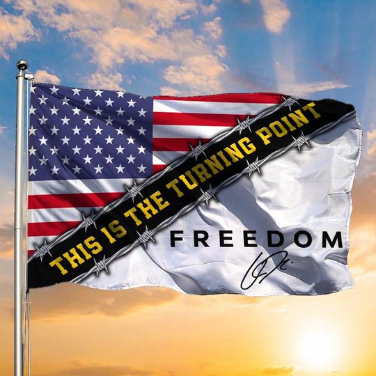 Charlie Kirk American Flag, This Is The Turning Point Flag Freedom Flag, A True Patriot Charlie Kirk Flag Memorial Gifts