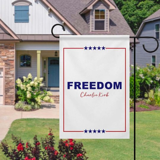 FREEDOM Charlie Kirk Merch, Republican House Flag, USA House Banner, Garden Flag USA, Gift for Republican, Support Charlie Kirk 1