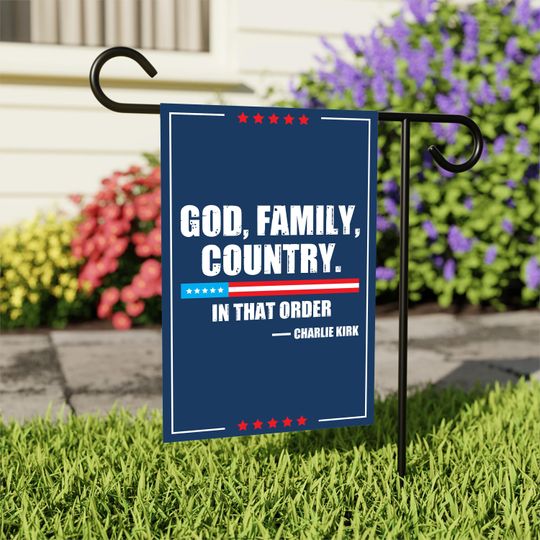 Justice for Charlie Garden Flag, A True Patriot Charlie Kirk Yard Flag, Charlie Kirk Is My Hero Outdoor Flag, Charlie Kirk Freedom Flag