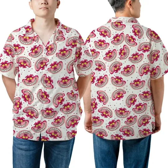 Discover Disney Cheshire Cat Alice In Wonderland Mad Tea Party Hawaiian Shirt