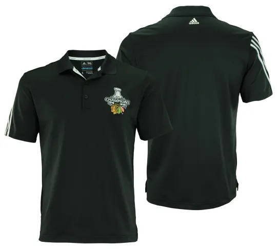 Discover adidas NHL Men's Chicago Blackhawks Stanley Cup 2015 Short Sleeve Polo, Small