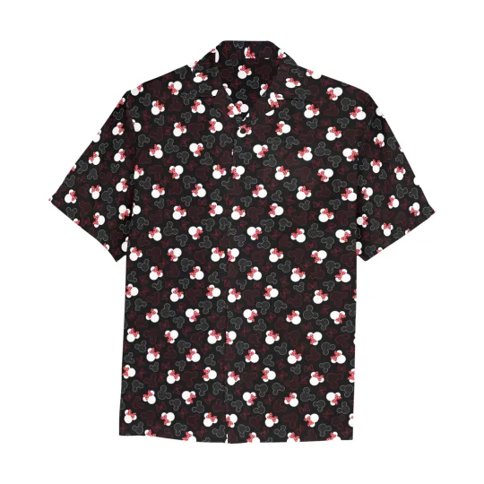 Discover Disney Mickey And Minnie Dots Black Hawaiian Shirt