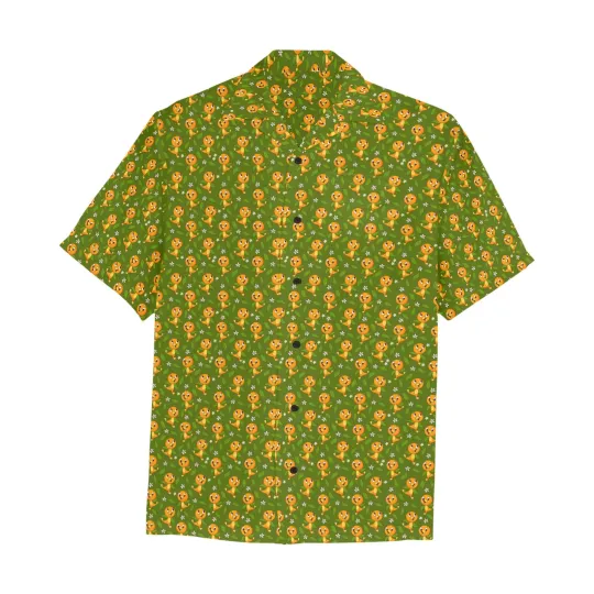Discover Disney Orange Bird Retro Green Hawaiian Shirt