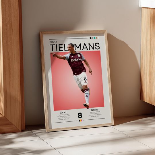 Discover Youri Tielemans Retro Football Poster: Leicester City & Belgium Art
