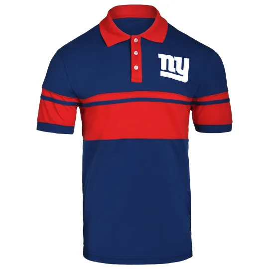 Discover New York Football Team Giants Diagonal Stripe Rugby Polo, Gift for Fan