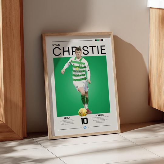 Discover Ryan Christie Retro Soccer Print: Bournemouth, Scotland Star Wall Art