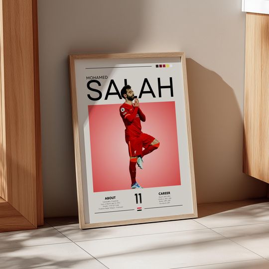 Discover Mohamed Salah Liverpool Legend Poster: Retro Soccer Wall Art
