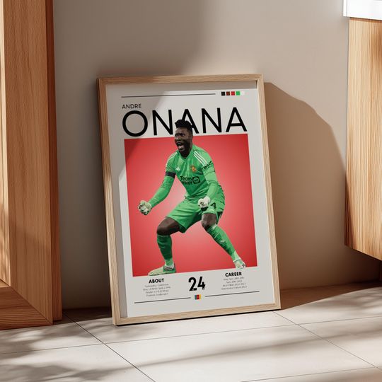 Discover Andre Onana Poster: Manchester United Goalkeeper Art - Cameroon Keeper