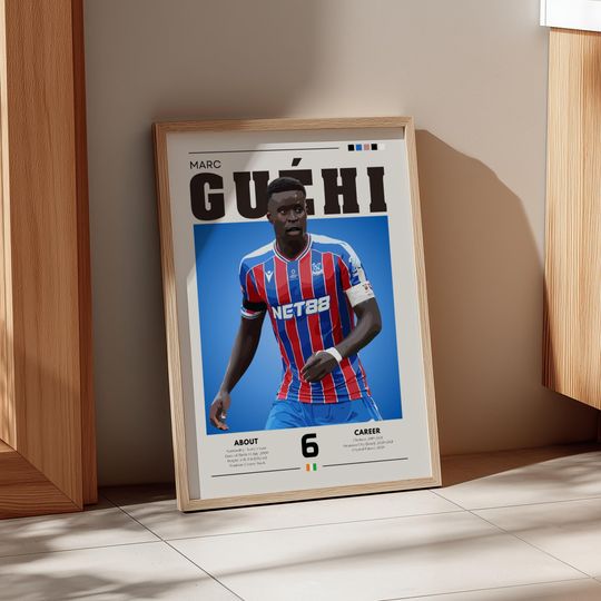 Discover Marc Guhi Poster: Retro Football Wall Art - Crystal Palace Defender