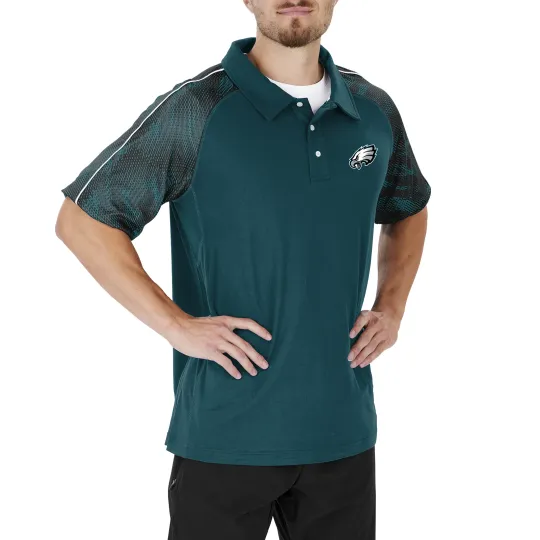Discover Zubaz football Men's Philadelphia Eagles Elevated Field Polo W/ Viper Print Accent