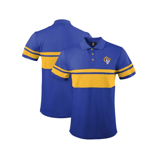 Discover FOCO Men's football Los Angeles Rams Stripe Polo Shirt