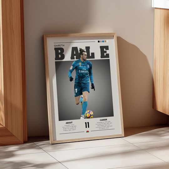 Discover Gareth Bale - Real Madrid Retro Football Poster - Wales Icon