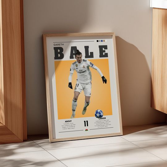 Discover Gareth Bale - Real Madrid Legend - Retro Football Poster