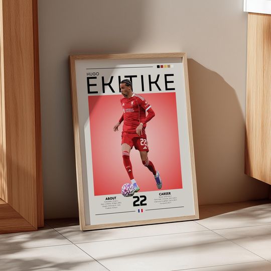 Discover Hugo Ekitike Retro Football Poster: PSG & Premier League Star Art (PDF/PNG)