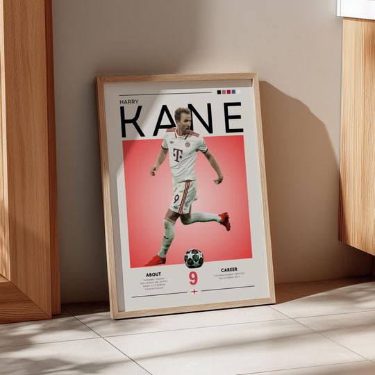 Discover Harry Kane Poster  England & Tottenham Legend Football Print  Retro Soccer Wall Art  Gift for Football Fans  Premier League Star Decor