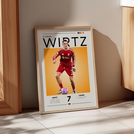 Discover Florian Wirtz Retro Football Poster: Bayer Leverkusen Star Print