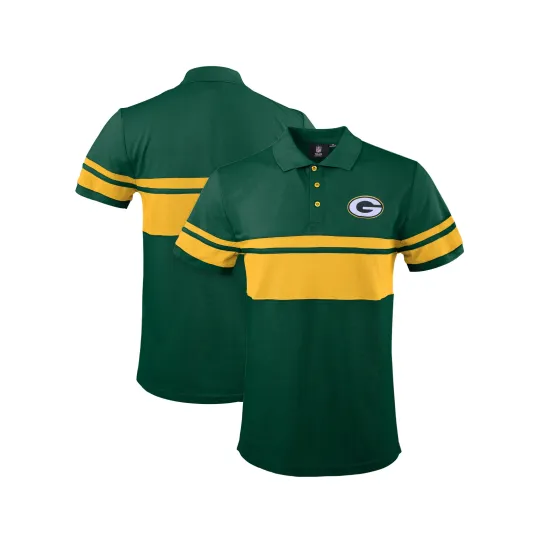 Discover FOCO Men's football Green Bay Packers Stripe Polo Shirt
