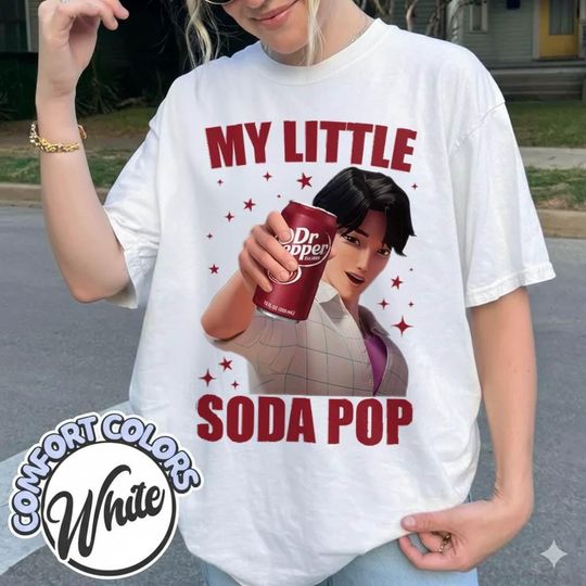 Discover Jinu Dr Pepper Comfort Colors T-Shirt, My Little Soda Pop Jinu Shirt, Saja Boys Shirt, Kpop Demon Hunters Merch