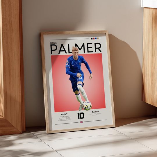 Discover Cole Palmer England Soccer Poster: Retro Football Art Print