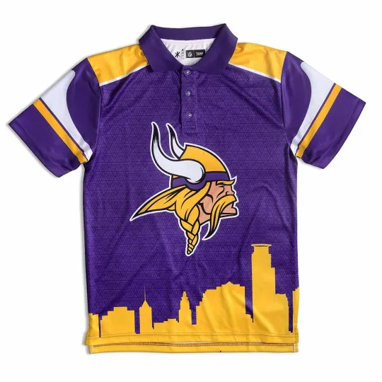 Discover Forever Collectibles football Men's Minnesota Vikings Thematic Polo Shirt