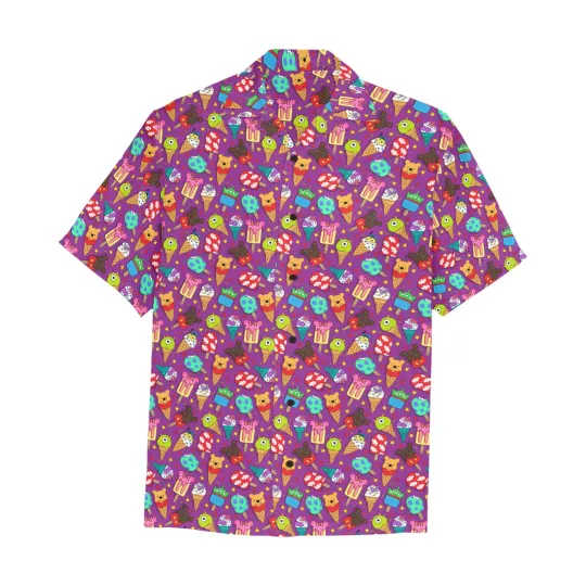 Discover Disney Monster Inc Ice Cream Purple Hawaiian Shirt