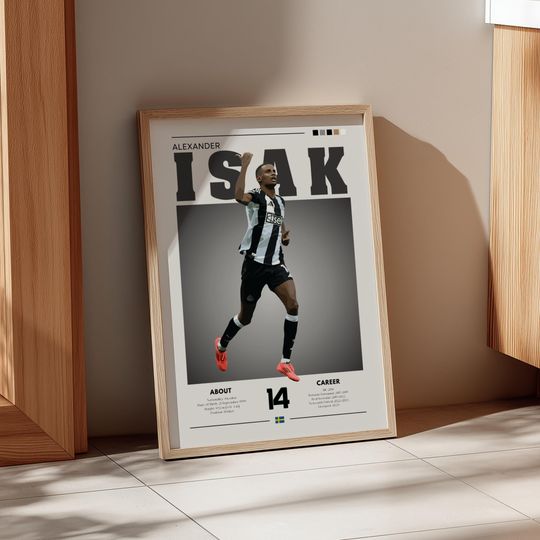 Discover Alexander Isak Sweden Football Print: Retro Soccer Star Wall Art