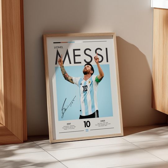 Discover Lionel Messi Argentina Poster: Soccer Star Tribute Art Print