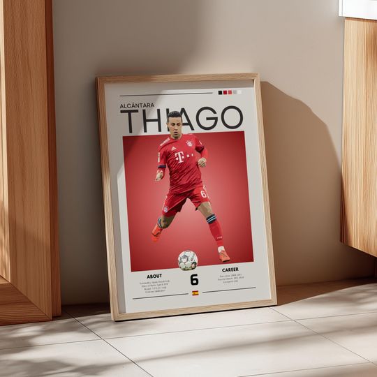Discover Liverpool Thiago Football Print: Retro Spanish Midfield Art
