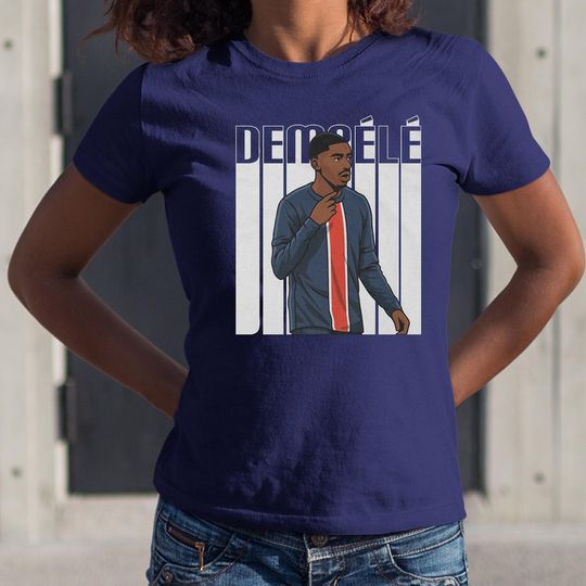 Discover Dembele Fans Shirt, Soccer Jersey Style Custom Gift For Fans, PSG Sports Hoodie Long Sleeve Graphic Tee Personalized Gift For Football Fans