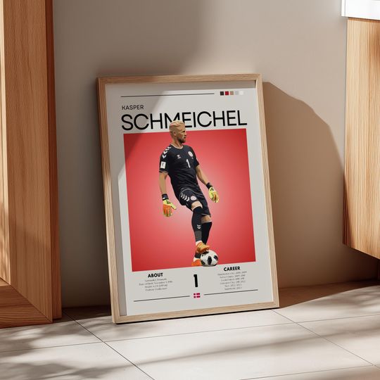 Discover Kasper Schmeichel Denmark Goalkeeper Print: Retro Football Wall Art