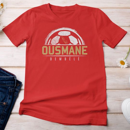 Discover Dembele's Ball Golden Theme Paris Soccer Star Player Design, Football Jersey Personalized Shirt, Custom Gift for Paris Fans