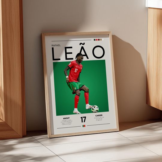Discover Rafael Leo Portugal Poster: Retro Soccer Wall Art