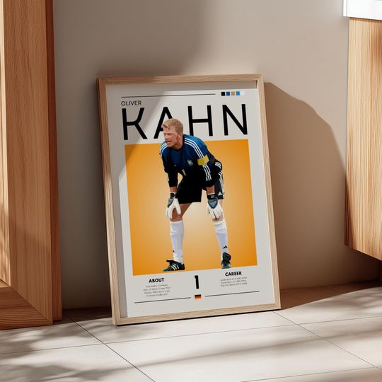 Discover Oliver Kahn Retro Soccer Print: German Goalkeeper Art