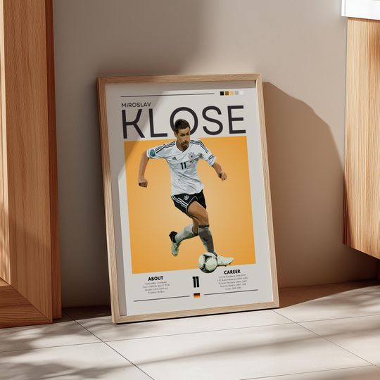 Discover Miroslav Klose - Germany Football Legend Poster: Retro Soccer Print