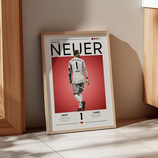 Discover Manuel Neuer Bayern Munich Poster: Retro German Football Art
