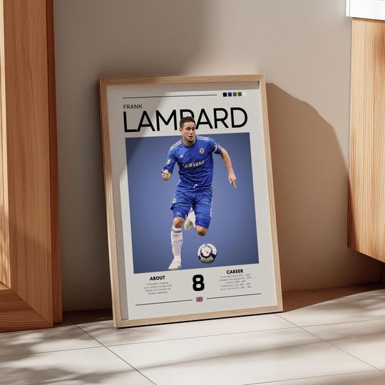 Discover Frank Lampard Chelsea Legend Poster: Retro Football Wall Art