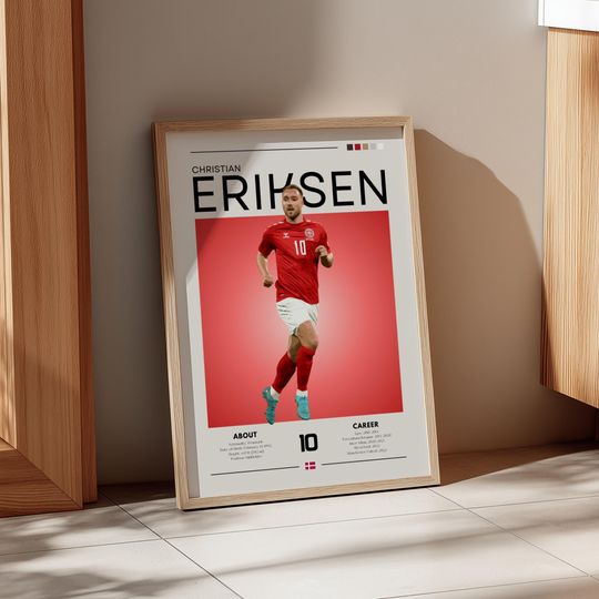 Discover Christian Eriksen Manchester United Print: Retro Football Wall Art