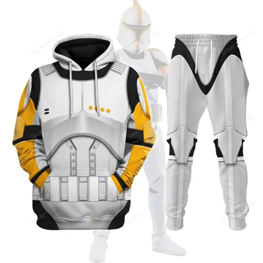 Star Wars Clone Trooper Commander Costume Hoodie Sweatpants