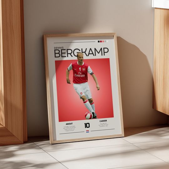 Discover Dennis Bergkamp Arsenal Poster: Retro Football Wall Art