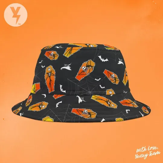 Jack Skellington Bucket Hat, Disney Halloween Bucket Hat, The Nightmare before Christmas Gift, Family Christmas gift