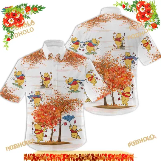 Discover Pooh Hawaiian Shirt, Winnie The Pooh 3D Aloha Shirt